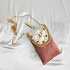 Velvet Crossbody Cell Phone sling Bag - Pink