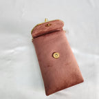 Velvet Crossbody Cell Phone sling Bag - Pink