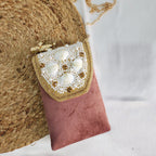 Velvet Crossbody Cell Phone sling Bag - Pink