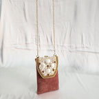 Velvet Crossbody Cell Phone sling Bag - Pink