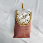 Velvet Crossbody Cell Phone sling Bag - Pink