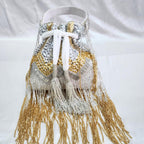 Fringe Potli Bag- Silver Gold