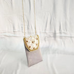 Velvet Crossbody Cell Phone sling Bag - Grey