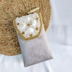 Velvet Crossbody Cell Phone sling Bag - Grey